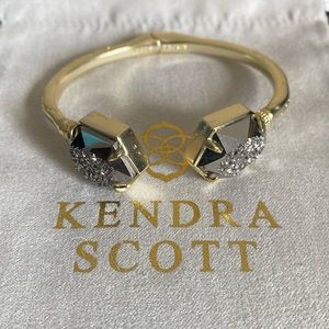 EUC Kendra Scott Jan bracelet in gold and platinum druzy.